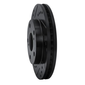 Toyota Camry Brake Rotor (1) - Front Left - R1 Concepts - Drilled & Slotted - Black - `92-`01